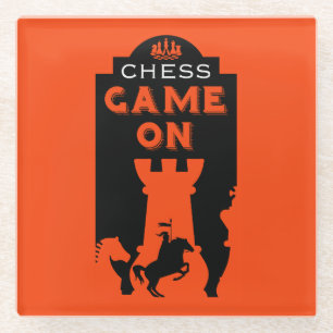 Schachspieler Glasuntersetzer