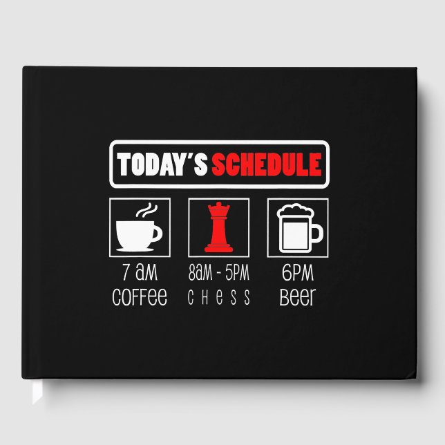 Schachspieler | Heute Zeitplan Kaffee Schach Gästebuch (Vorderseite)