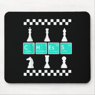 Schachspieler Lover Periodischer Tisch lustige Ges Mousepad