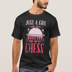 Schachspieler nur ein Mädchen das Retro-Schach lie T-Shirt