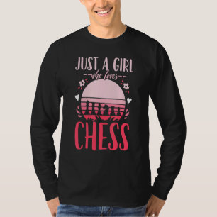 Schachspieler Nur ein Mädchen, das Schach-Retro Li T-Shirt