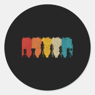 Schachspieler Runder Aufkleber