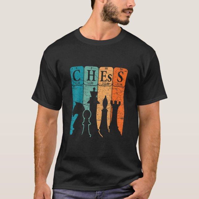 Schachspieler VI Nerd mit regelmäßigen Schachfigur T-Shirt (Vorderseite)