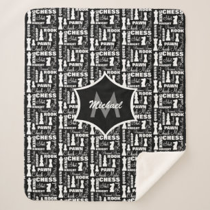 Schachspielerthema Cool Mit Monogramm Sherpadecke