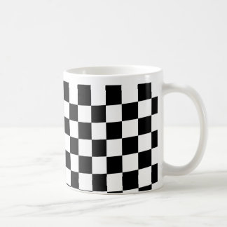 Schachspielkarriertes Rennmuster Schwarz-weiß Kaffeetasse