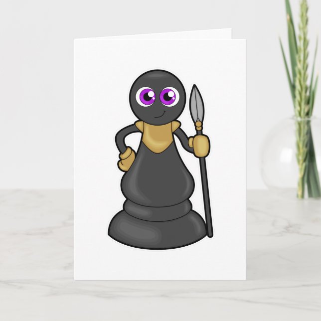 Schachstück bei Schach mit Spear gepaart Karte (Vorderseite)