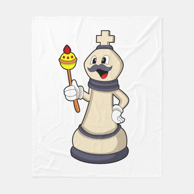 Schachstück King bei Schach.PNG Fleecedecke (Vorderseite)