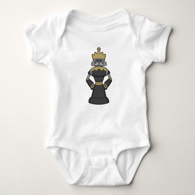 Schachstück King Crown Schach Baby Strampler (Vorderseite)