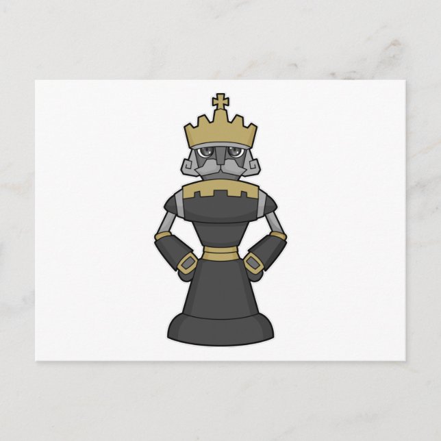 Schachstück King Crown Schach Postkarte (Vorderseite)