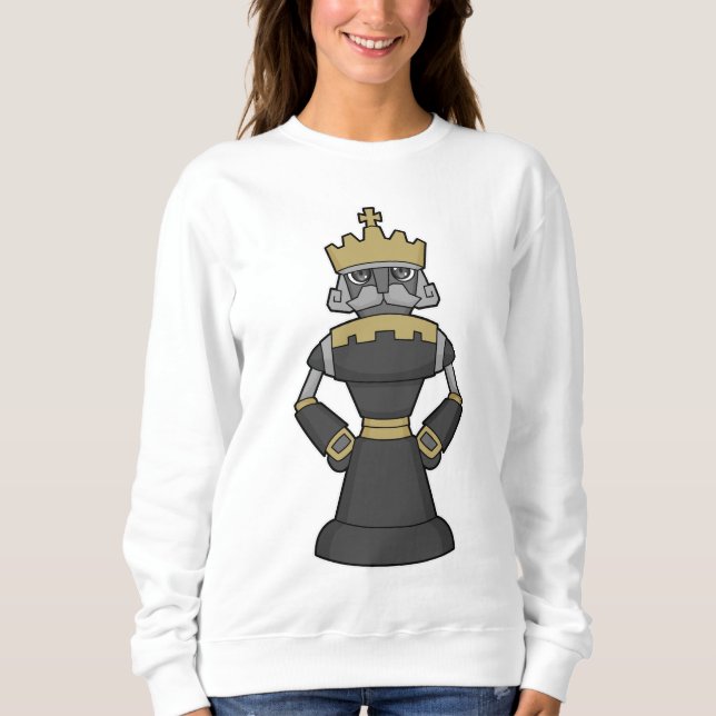 Schachstück King Crown Schach Sweatshirt (Vorderseite)