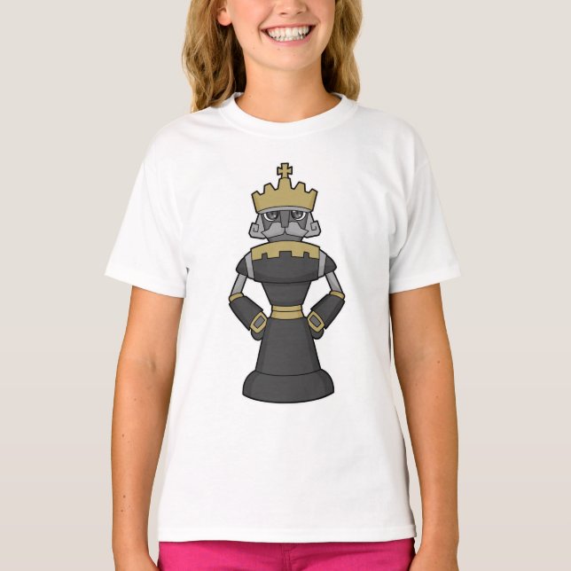 Schachstück King Crown Schach T-Shirt (Vorderseite)
