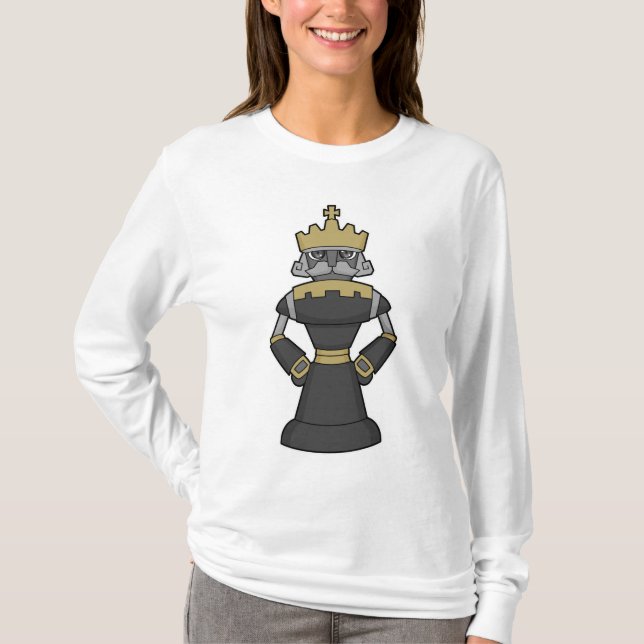 Schachstück King Crown Schach T-Shirt (Vorderseite)