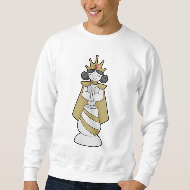Schachstück Königin Kronschach Sweatshirt (Vorderseite)