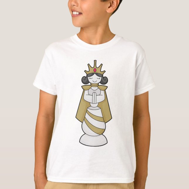 Schachstück Königin Kronschach T-Shirt (Vorderseite)