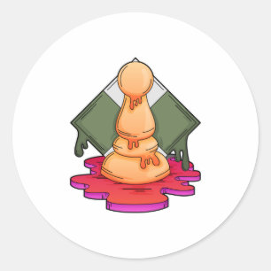Schachstück Pawn Runder Aufkleber