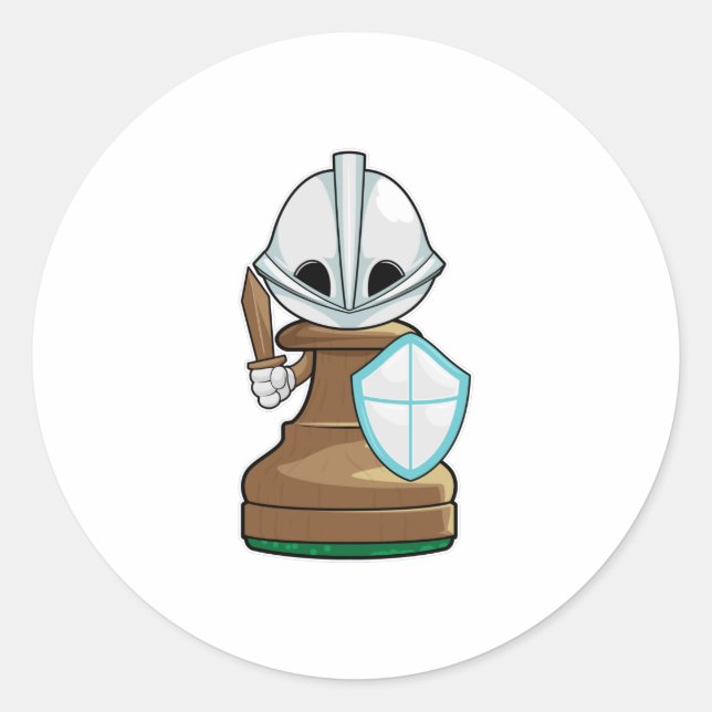 Schachstück Pawn Schach Runder Aufkleber (Vorderseite)