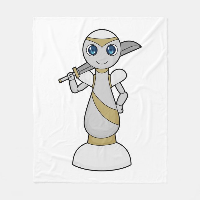 Schachstück Pawn Sword Schach Fleecedecke (Vorderseite)