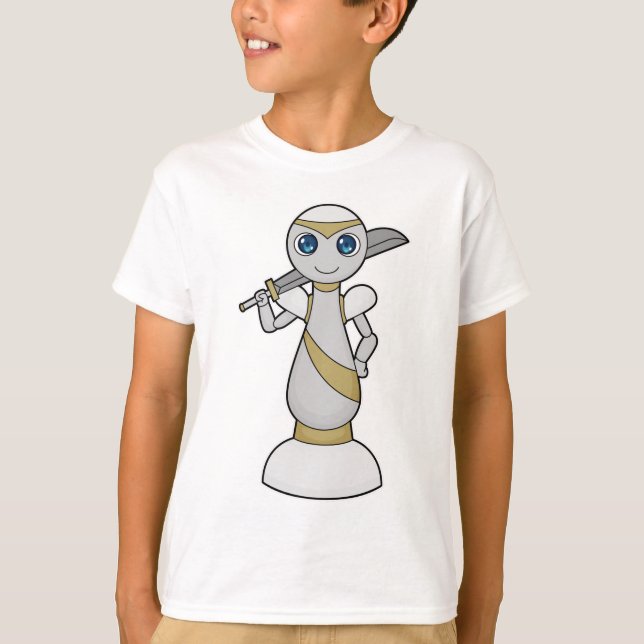 Schachstück Pawn Sword Schach T-Shirt (Vorderseite)