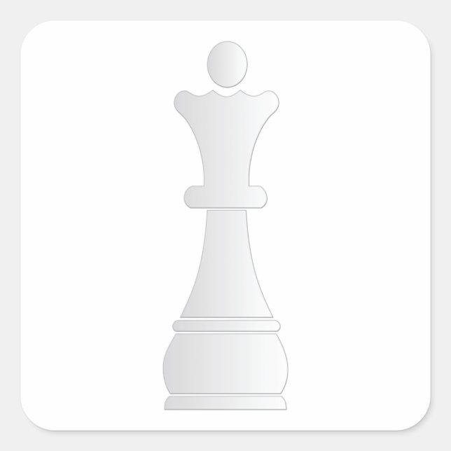 Schachstück Quadratischer Aufkleber (Vorderseite)