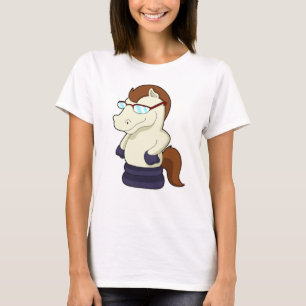 Schachstück Ritter als Pferd mit Sonnenbrille T-Shirt