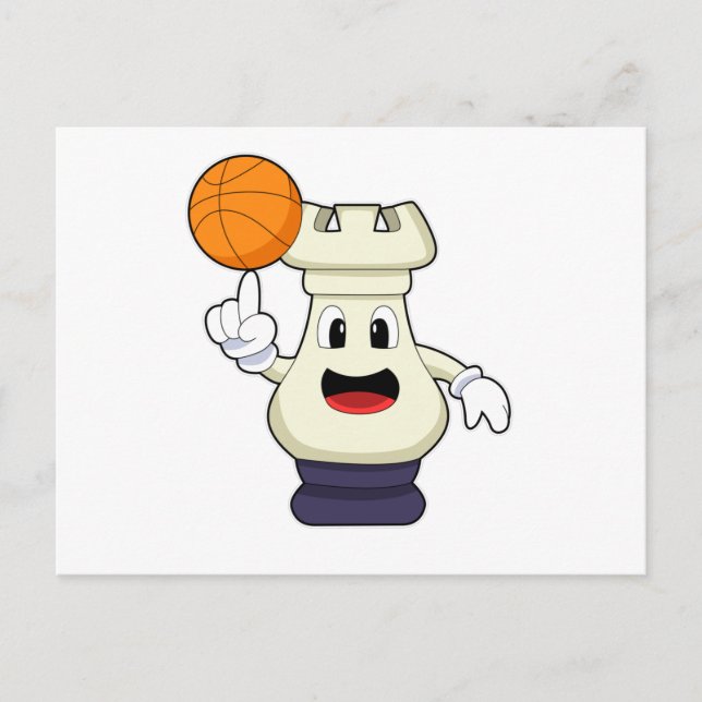 Schachstück Rook Basketball Sports Postkarte (Vorderseite)