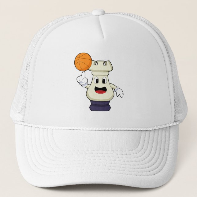 Schachstück Rook Basketball Sports Truckerkappe (Vorderseite)