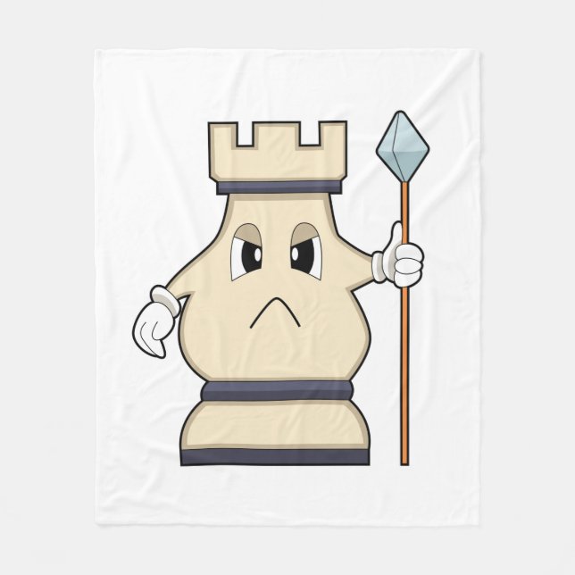 Schachstück Rook bei Schach.PNG Fleecedecke (Vorderseite)