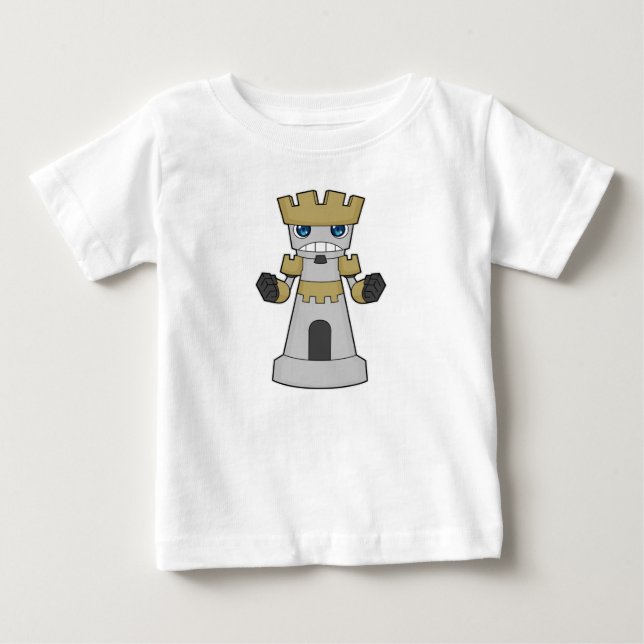 Schachstück Rook Schach Baby T-shirt (Vorderseite)