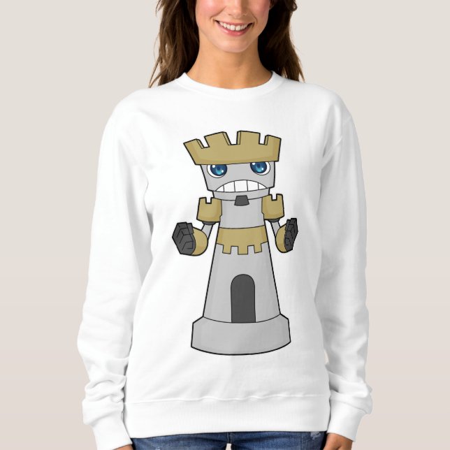 Schachstück Rook Schach Sweatshirt (Vorderseite)