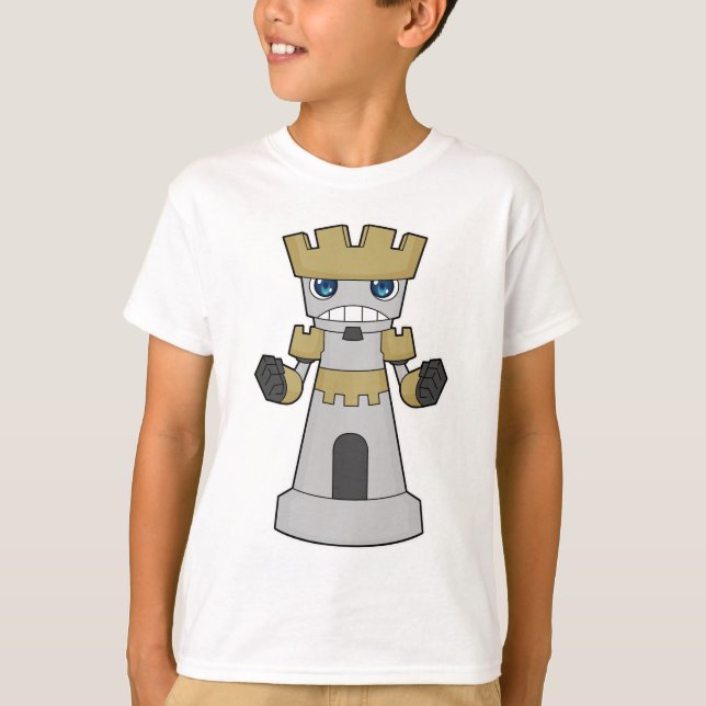 Schachstück Rook Schach T-Shirt (Vorderseite)