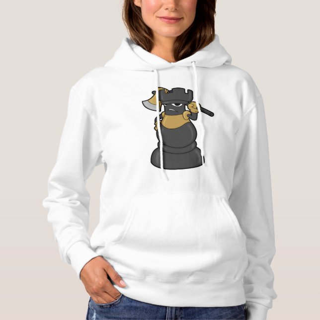 Schachstück Schach mit Ax Hoodie (Vorderseite)