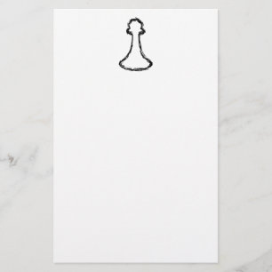 Schachstück. Schwarze Skizze. Briefpapier