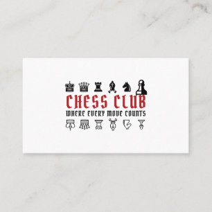 Schachstücke, Schachklub Visitenkarte