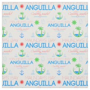 Schacht für Tage, Anguilla-Farbtext, Bildmuster Stoff