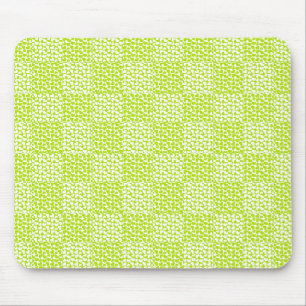 Schachte Liebe in Kalkgrün und Weiß Mousepad
