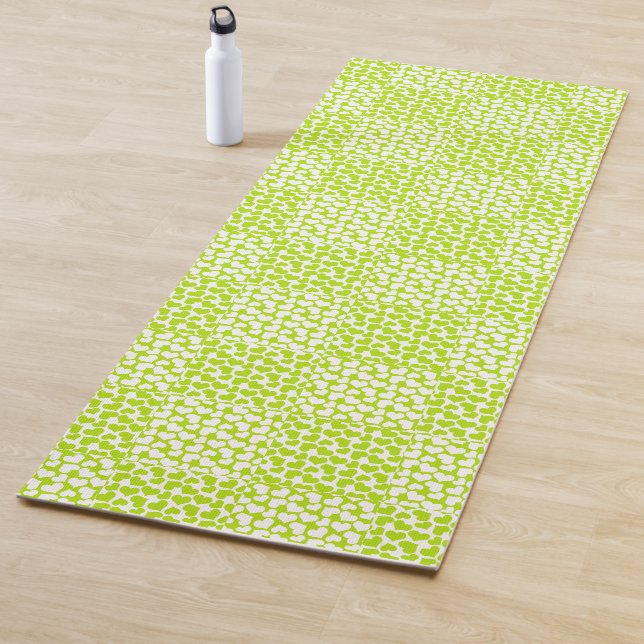 Schachte Liebe in Kalkgrün und Weiß Yogamatte (Beispiel)