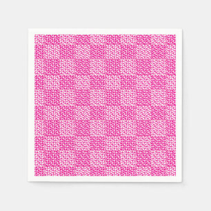 Schachte Liebe in Magenta und Weiß Serviette