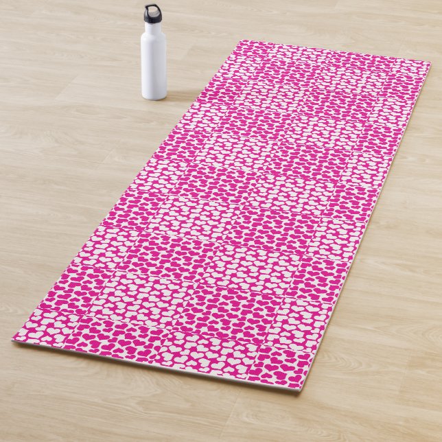 Schachte Liebe in Magenta und Weiß Yogamatte (Beispiel)