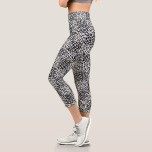 Schachte Liebe in Schwarz und Weiß Capri Leggings
