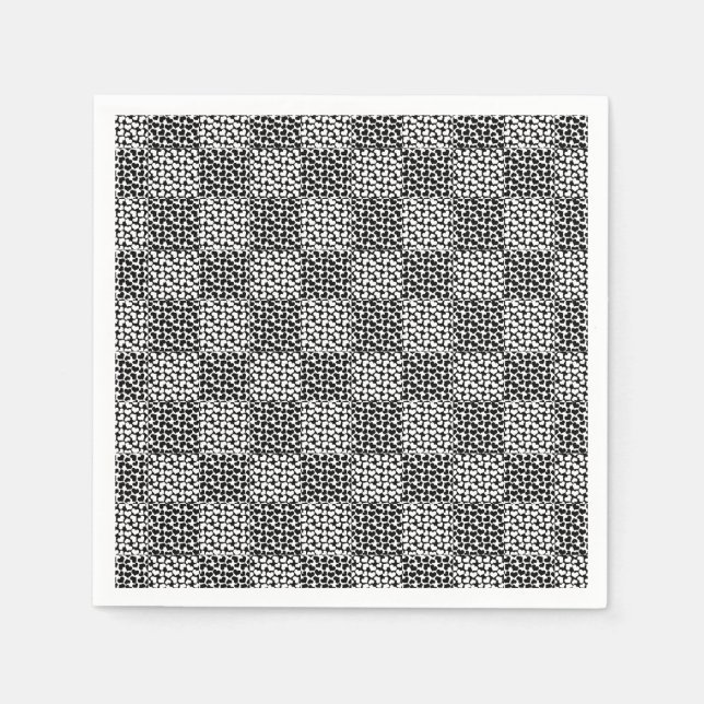 Schachte Liebe in Schwarz und Weiß Serviette (Vorderseite)