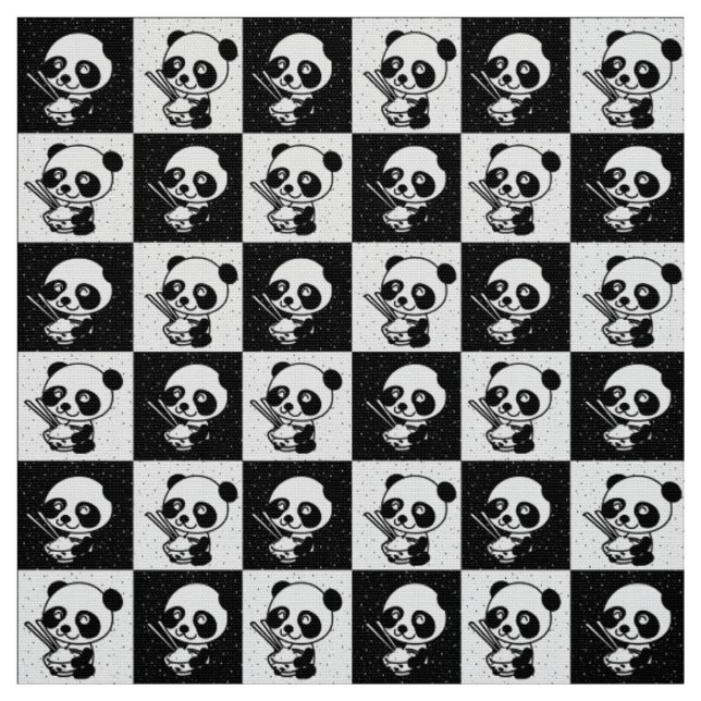 Schachtel aus schwarzem und weißem Panda Stoff (Muster)