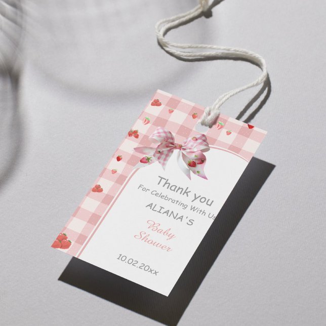Schachtel Berry Sweet Pink Coquette Babydusche Geschenkanhänger (Von Creator hochgeladen)