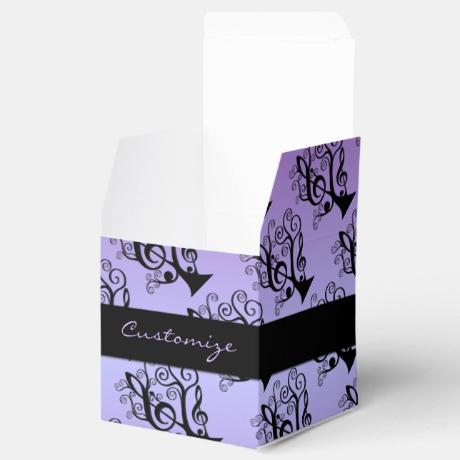 Schachtel "Black & Lila Music Treble" Geschenkschachtel (Geöffnet)