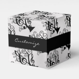 Schachtel "Black & White Music Treble Clef Trebe" Geschenkschachtel