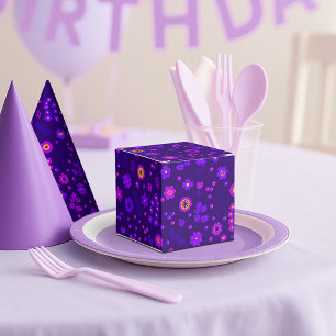 Schachtel für Lila Blumendruck-Gastgeschenk Geschenkschachtel