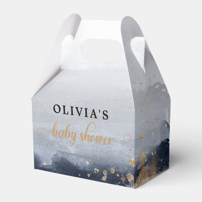 Schachtel für Navy und Gold Baby Dusche Geschenkschachtel (Vorderseite)