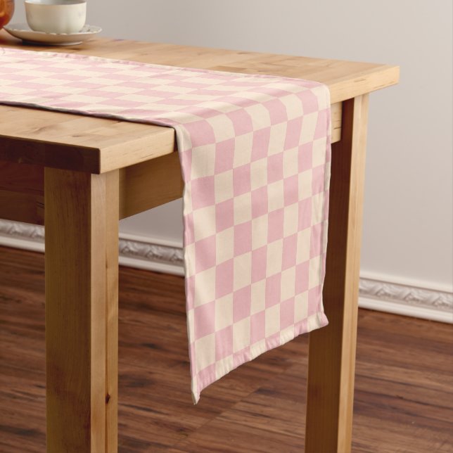 Schachtel für Rosa und Creme Kurzer Tischläufer (Beispiel)