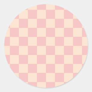 Schachtel für Rosa und Creme Runder Aufkleber