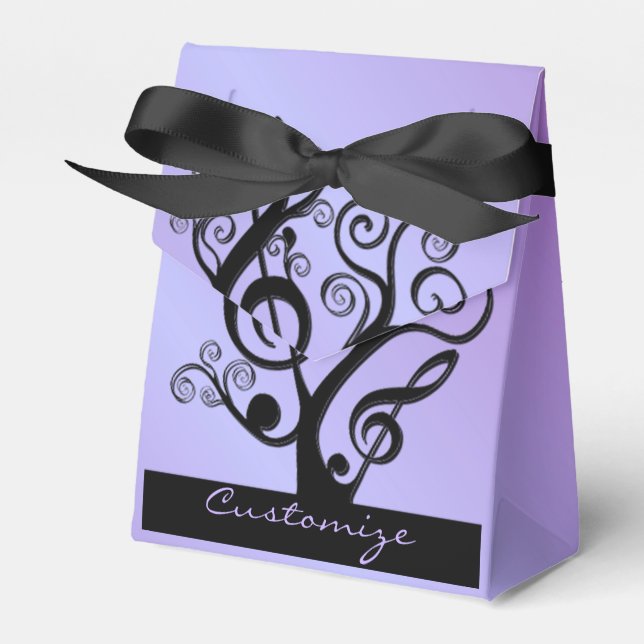Schachtel für Schwarz und Lila Musik Treble Clef T Geschenkschachtel (Vorderseite)