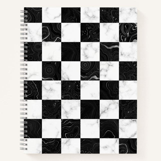 Schachtel für Schwarz und Silbermarmor Notizbuch (Vorderseite)
